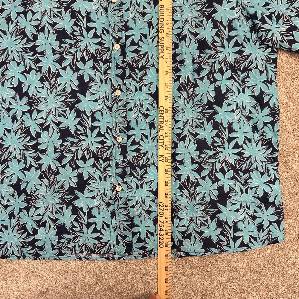 NWT Vineyard Vines Dockside Floral Printed Linen Shirt Men Size XL Navy Blue - Picture 4 of 9